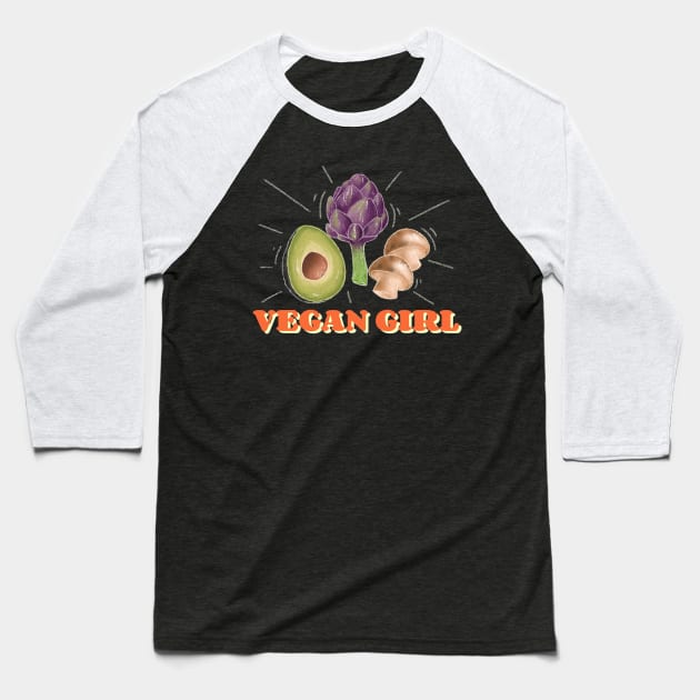 Vegan girl Baseball T-Shirt by ErisArt